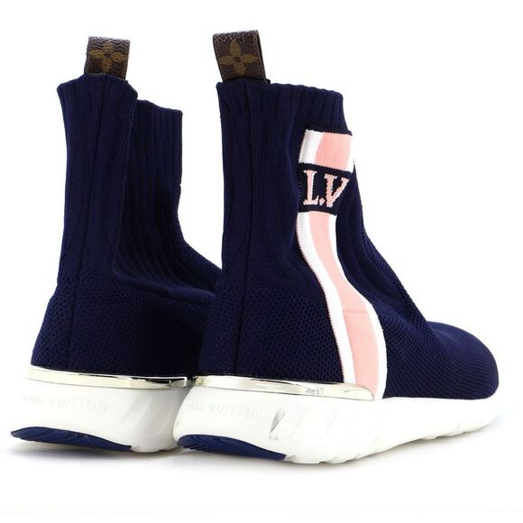 Louis Vuitton Women's Aftergame Sneaker Boots Stretch Fabric Blue - Picture 3 of 5